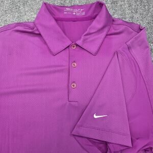 Nike Golf Shirt Mens XL Purple Textured Polo Dri Fit Athletic Performance Casual